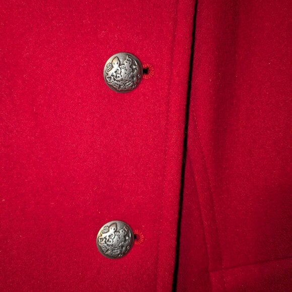 Women red coat, size 4 wool - Picture 3 of 5
